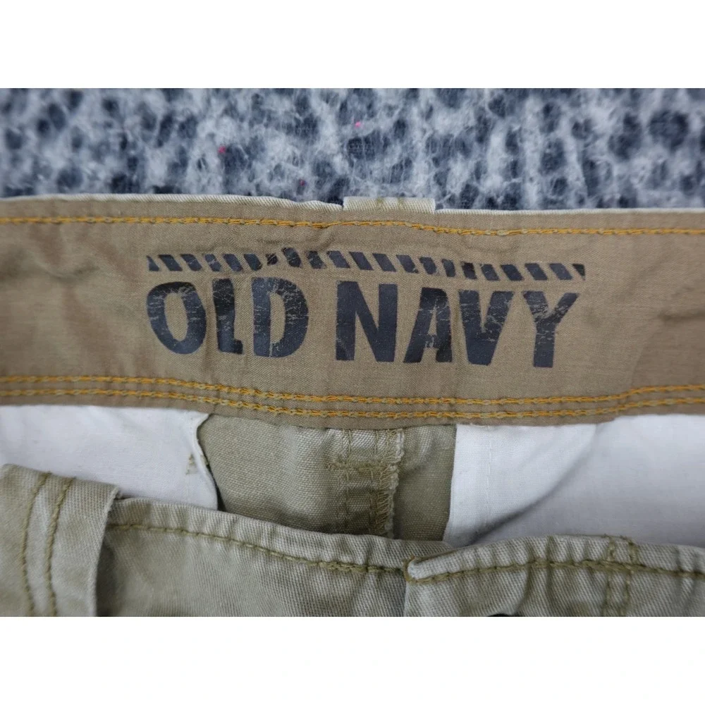 Old Navy Mens Cargo Shorts Khaki‎ Tan Cotton Twill Multi Pocket Size 32W